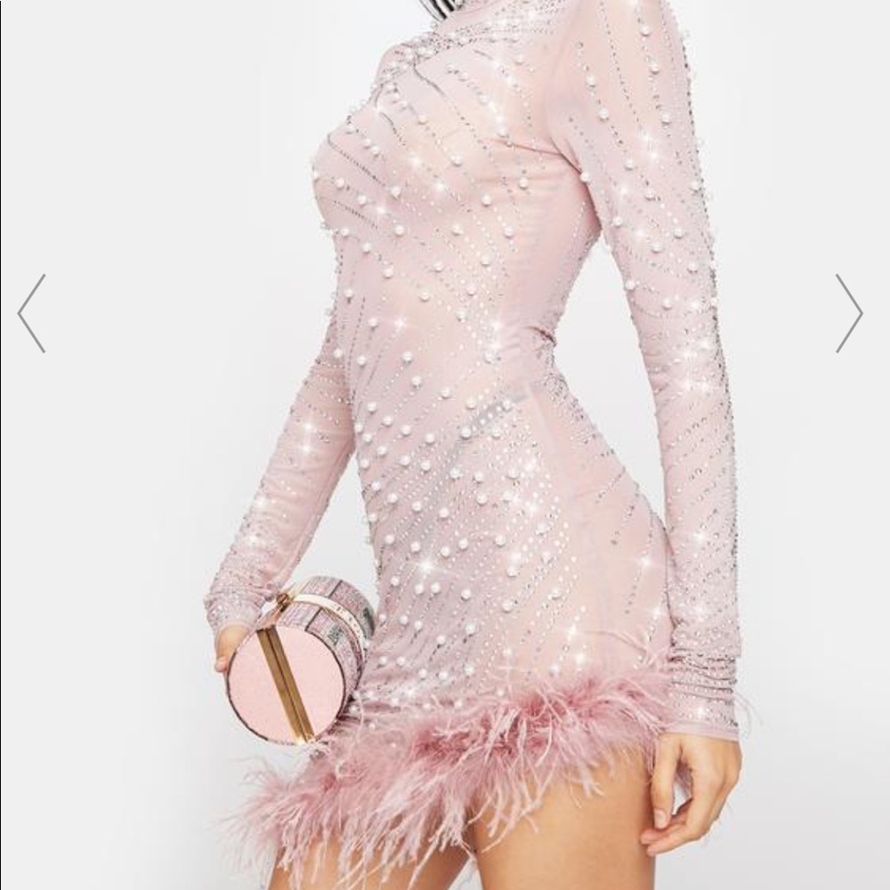 Luxury Is Me Rhinestone Bodycon Dress NWT